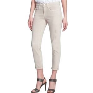 VINCE Women’s Mason Rolled Jean in Destructed Tawny Light Tan size 29